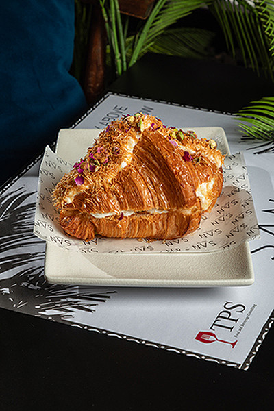 Croissant With Kunafa, Cream Cheese And Honey