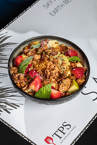 Fruit Salad With Granola And Honey 